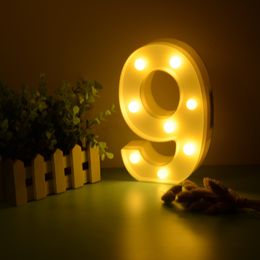 Digital Lights White Plastic Number LED Night Light Lamp Home Club Outdoor Indoor Wall Decor For Birthday Wedding Xmas Party