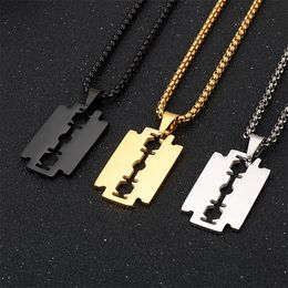 Choose Colour mens boys Unisexs XMAS Gifts Jewellery Stainless steel Fashion Modern blade Pendant Necklace Chain 3mm 24''