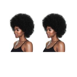 new fashion ladies hairstyle brazilian Hair African Ameri short cut kinky curly wig Simulation Human Hair curly wig for women