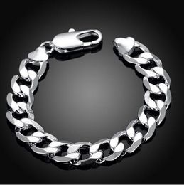 6-12MM charm chain 925 sterling silver bracelet women Men elegant fine jewelry wedding party wholesale fashion trend gifts