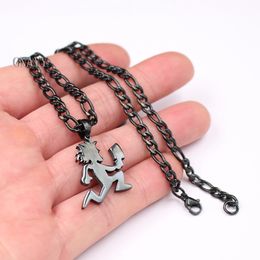for Mens Jewellery 316L stainless steel MINI 1'' HATCHETMAN ICP Pendant Necklace Curb chain Black punk Jewellery Cool gifts