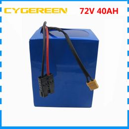High capacity 72V scooter battery 3000W 72V 40AH Lithium bicycle battery 5000mAH 26650 Cell 50A BMS with 4A Charger