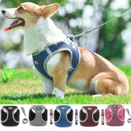 Soft Mesh Dog Harness Vest Reflective Pet Puppy Walking Training Harness Leash Set For Small Medium Dogs Cats Chihuahua Pug Manuka Honey Nz