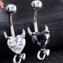 Jewellery stainless steel navel rings heart litter devil bell button rings for women hot fashion