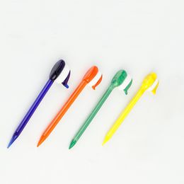 Latest Colourful Pyrex Glass Bong Hookah Oil Rigs Shovel Dabber Wax Spoon Portable Innovative Design Toothbrush Shape Bong Smoking Tool DHL