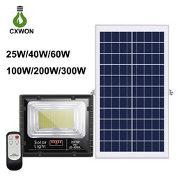 Solar Flood lights Outdoor with remote 25W 40W 60W 100W 200W 300W Outdoor Wall Light Waterproof Garden Street Lighting