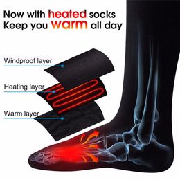 Thermal Cotton Heated Socks Sports Ski Socks Winter Foot Warmer Electric Warm Up Sock Battery Power for Men Women High Quality296p