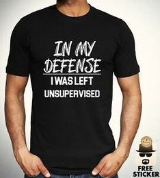LADIES MENS UNISEX SLOGAN FUNNY JOKE COLLEGE PARTY TEE IN MY DEFENCE T-SHIRT