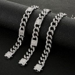 New Personalized Silve Plated Bling Diamond Mens Coffee Bean Link Chain Bracelets Bangle Bracelet Jewelry Bijoux Gifts for Men Guys