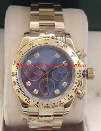 Luxury Watches 5 Style 116528 18K Yellow Gold w/ Factory MOP Diamond Dial 40mm Automatic Fashion Brand Men's Watch Wristwatch