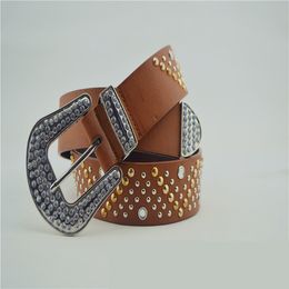 new style fashion fashion belt for men and women rivet style hardware menswear imitation leather belt
