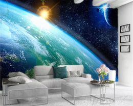 Custom 3D Photo Wallpaper Home Decor Space Shot of Beautiful Earth Interior Decoration Silk Mural Wallpaper