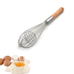 Wood Handle Manual Egg Beaters Kitchen Tools Hand Egg Mixer Cooking Foamer Cook Blender Whisk Wire Egg Beater Tool LX9232