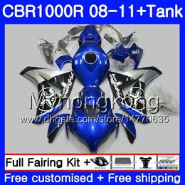 Bodys +Tank For HONDA CBR 1000RR CBR 1000 RR 2008 2009 2010 2011 277HM.42 CBR1000 RR Blue silver hot 08 10 11 CBR1000RR 08 09 10 11 Fairing