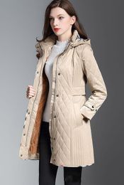NEW 2019! women fashion England middle long thin cotton padded coat/brand designer high quality slim fit winter coat for women size S-XXL