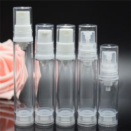 Refillable 5ml Clear Airless Bottle Empty Airless Pump bottle 0.4oz Vacuum Bottle with Lotion Pump