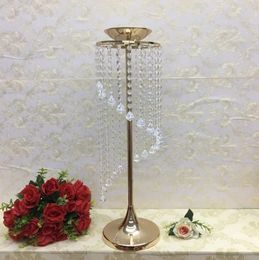 Table Flower vase Banquet wreath party backdrops walkway flower metal rack Decoration Crystal Wedding Centerpieces crystal candle holder