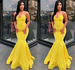 yellow open back prom dresses Canada - Sexy V-Neck Bright Yellow Mermaid Prom Dresses Sheath Open Back Girls Formal Wear For Special Occasion Gowns Woman's Evening Wear Cheap