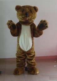 Dark Brown Bear Mascot Costumes Animated theme Teddy bear Cospaly Cartoon mascot Character adult Halloween Carnival party Costume