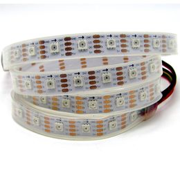 1M 60LEDs/m APA102 RGB LED Strip Tape light,addressable 5V 60Pixels/m with APA102 IC built-in the 5050 SMD RGB LED;White PCB,Waterproof IP67