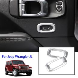 Silver Door Lock Switch Decorative Ring For Jeep Wrangler JL 2018 Factory Outlet High Quatlity Auto Internal Accessories243K