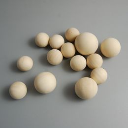 20Pieces 14-50mm Natural Wood Color Round Ball Wooden Beads DIY Making Wooden Loose Parts Balls Wood Loose Beads Children's Bead Kits Bulk