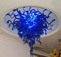 Custom Lamps Made Blue Modern Italian Style Chandeliers Ceiling Home Decoration Lighting with Hand Blown Murano Glass