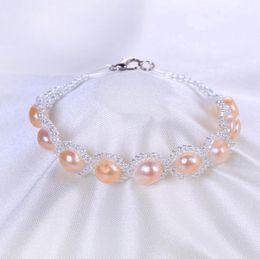 bracelet930+++The new pure hand-made natural pearl crystal bracelet simple all-match direct manufacturers