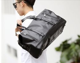 Mens Travel Shoulder Bag Fashion PU Big Travel Handbag Folding Trip Bag Large Luggage Travel Duffle Bag Men Business Handbag