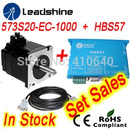 FREE SHIPPING Leadshine Hybrid Servo Motor 573S20-EC equal to 573HBM20 and HBS57 HBS507 drive 50VDC 8.0A and cable