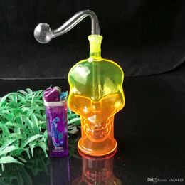 Color spray skull bone pot , Wholesale Glass bongs Oil Water Pipes Glass Pipe Oil Rigs Smoking ,Free Shipping