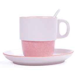 Large Water Mug Retro Coffee Mug With Saucer European-Style Large-Capacity Ceramic Cup Simple Couple Mug