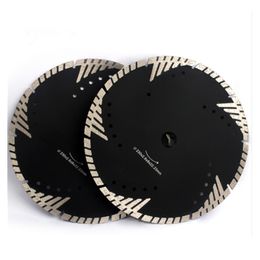 Hot Press Granite Cutting Disc Turbo Diamond Saw Blade with Protect Teeth Ten Sintered Turbo Segments Cutting Wheel 10PCS