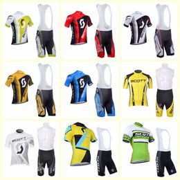 SCOTT team Cycling long Sleeves jersey bib pants sets pro team men's bicycle clothing Quick Dry Comfortable D1605