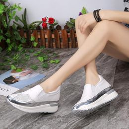 Hot Sale-Shoes Leisure Breathable Height Increasing Shoes Sneakers Black White