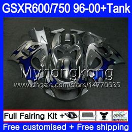 Bodys +Tank For SUZUKI SRAD GSXR 750 600 1996 1997 1998 1999 2000 291HM.43 GSXR600 GSXR-750 Blue flames stock GSXR750 96 97 98 99 00 Fairing