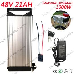 48V 21AH Li-ion Bicycle 48V Electric Scooter Battery use Samsung 3000MAH cells Ebike Lithium Battery for 1000W with BMS Charger.