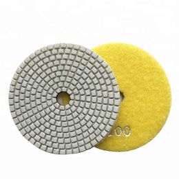 10 Pieces 4 Inch D100mm 7 Steps Diamond Flexible Wet Polishing Pads for Angle Grinder for Stone