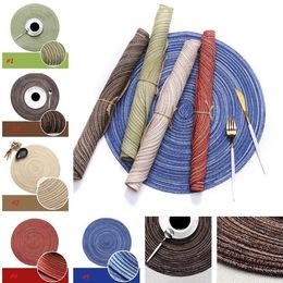 Kitchen Table Mats 35cm Cotton Yarn Round Table Napkin Drink Coasters Tableware Mats Pads Decorative Placemats I394