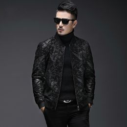 2019 Autumn New Sheepskin Leather Jacket Men Slim Short Baseball Collar Real Leather Jacket Genuine Mens Clothing 5XL