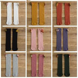 Baby Socks Girls Casual Stockings Cartoon Knee High Socks Kids Fashion Long Socks Candy Colour Chaussette Cotton Princess Leg Warmer CZYQ4628