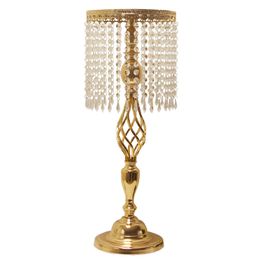 Rhinestone Candelabra Crystal Candlestick Candle Holder Table Centerpiece Vase Stand Home Wedding Decoration Gold Color