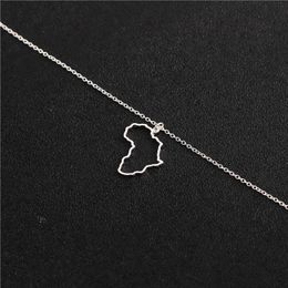 30PCS Outline African Country Map Necklaces Continent Egypt South Africa Kenya Nigeria Ethiopia Profile Charm Pendant Chain Women Jewellery