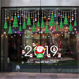 Christmas Wall Sticker Cartoon Christmas Tree Window