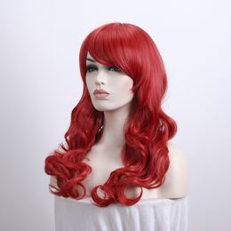 Rote Farbe 24 Zündende Frauen Perücken synthetisches Haar lange lockige Perücke hitzebeständige Webart-Perücken für Frauen Verwendung und Cosplay