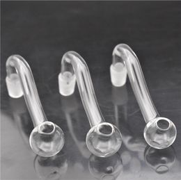 New pyrex glass oil burner pipe 10mm 14mm 18mm male female bubbler oil burner for bubbler bongs glass oil nail pipe vs quartz banger nail