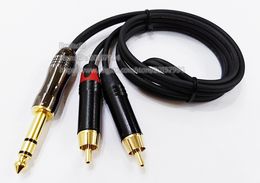 Cables, 6.35mm Stereo Male to Dual RCA Male plug Connector Adapter Highfidelity Audio Spliter Cable 1m/1pcs