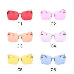 Designer Sunglasses One Pieces Fashion Sun Glasses Cool Square Frameless For Men And Women Colourful Lenses 11 Colours