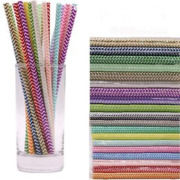 25pcs/set Wave Biodegradable Paper Straws Kitchen Accessories Party Supplies Wedding Decoration for Tumblers Cups SN2313