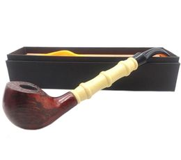 Long-style pipe in gift box packaging of medium-sized mixed-color bamboo resin pipe